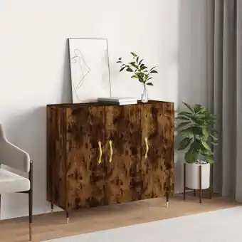 ManoMano Bonnevie - Sideboard Kommode für Wohnzimmer - Schrank Anrichte Räuchereiche 90x34x80 cm Holzwerkstoff -FV57961 - Braun Angebot