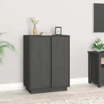 ManoMano Sideboard Kommode für Wohnzimmer - Schrank Anrichte Grau 60x35x80 cm Massivholz Kiefer -FV47324 - Grau Angebot