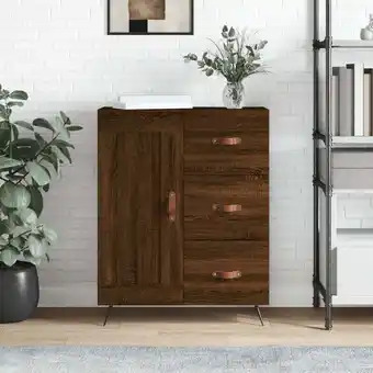 ManoMano Sideboard 69,5x34x90 cm - Kommode für Wohnzimmer - Schrank Anrichte Braun Eichen-Optik Holzwerkstoff -FV58339 - Braun Angebot