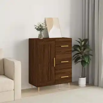 ManoMano Sideboard 69,5x34x90 cm - Kommode für Wohnzimmer - Schrank Anrichte Braun Eichen-Optik Holzwerkstoff -FV51803 - Braun Angebot