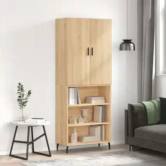 ManoMano Sideboard Highboard für Wohnzimmer - Schrank Kommode Anrichte Sonoma-Eiche 69,5x34x180 cm Holzwerkstoff -FV11258 - Braun Angebot