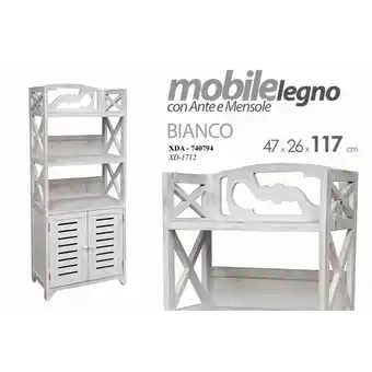 ManoMano Bücherregalschrank mit schäbigen Türen und Regalen cm 47 x 26 x 117 h Angebot