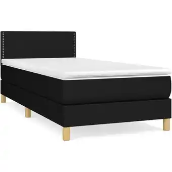 ManoMano Bonnevie - Bettrahmen Einzelbett,Bettgestell und Polsterbett,Boxspringbett mit Matratze Schwarz 90x190 cm Stoff 83520 - Schwa Angebot