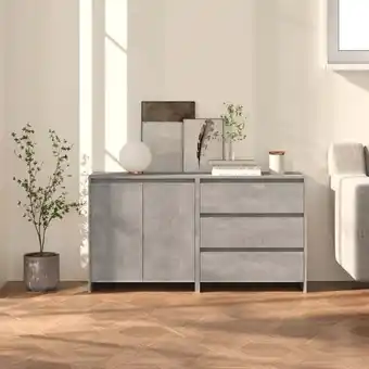 ManoMano Maisonchic - 2-tlg. Sideboard Kommode Küchenschrank Aufbewahrungsschrank Betongrau Holzwerkstoff NNDG4047 Angebot