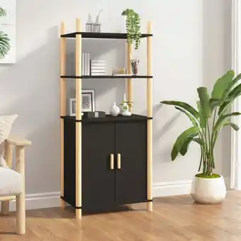 ManoMano Sideboard Highboard für Wohnzimmer - Schrank Kommode Anrichte Schwarz 60x40x141 cm Holzwerkstoff -FV78079 - Schwarz Angebot