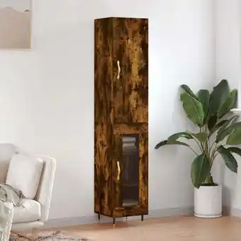 ManoMano Sideboard Highboard für Wohnzimmer - Schrank Kommode Anrichte Räuchereiche 34,5x34x180 cm Holzwerkstoff -FV94918 - Braun Angebot