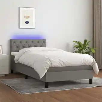 ManoMano Bonnevie - Boxspringbett,Schlafzimmerbett mit Matratze & led Dunkelgrau 80x200 cm Stoff vidaXL578660 Angebot