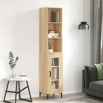 ManoMano Sideboard Highboard für Wohnzimmer - Schrank Kommode Anrichte Sonoma-Eiche 34,5x34x180 cm Holzwerkstoff -FV87117 - Braun Angebot