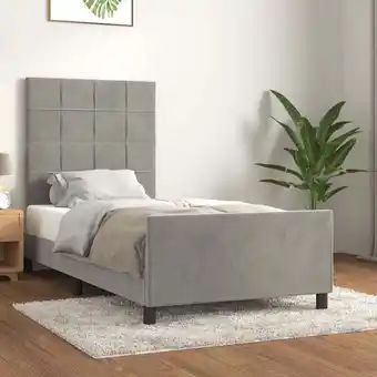 ManoMano Bettgestell,Schlafzimmerbett mit Kopfteil Hellgrau 100x200 cm Samt vidaXL Angebot