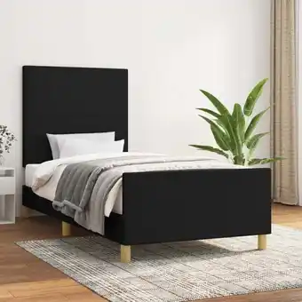 ManoMano Bettgestell,Schlafzimmerbett mit Kopfteil Schwarz 90x200 cm Stoff vidaXL Angebot