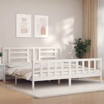 ManoMano Maisonchic - Massivholzbett mit Kopfteil,Schlafzimmerbett,Doppelbett,Bett für Jugendliche,Erwachsene, ältere Menschen Weiß 20 Angebot