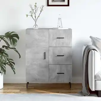 ManoMano Sideboard,Beistellschrank,Kommode fuer Flur, Kueche, Esszimmer und Wohnzimmer Betongrau 69,5x34x90 cm Holzwerkstoff VRINE1690 Angebot