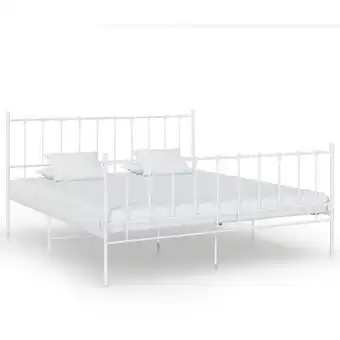 ManoMano Bettgestell Bettrahmen für Erwachsene, Metallbett Bett Weiß Metall 140x200 cm -BVE88843 - Weiß Angebot