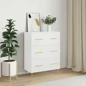 ManoMano Bonnevie - Sideboard Kommode Weiß für Wohnzimmer - Schrank Anrichte 69,5x34x90 cm Holzwerkstoff -FV42368 - Weiß Angebot