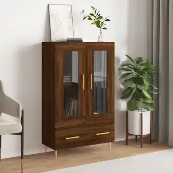 ManoMano Bonnevie - Sideboard Highboard für Wohnzimmer - Schrank Kommode Anrichte Braun Eichen-Optik 69,5x31x115 cm Holzwerkstoff -FV1 Angebot