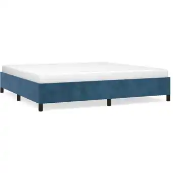 ManoMano Maisonchic - Bettgestell für Erwachsenenbett,Bettrahmen Metallbett,Schlafzimmerbett Dunkelblau 200x200 cm Samt -Maison 91000  Angebot