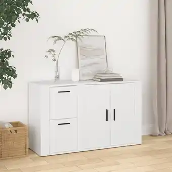 ManoMano Sideboard Sideboard Kommode Küchenschrank Aufbewahrungsschrank Weiß 100x33x59,5 cm Holzwerkstoff NNDG7335 Maisonchic Angebot