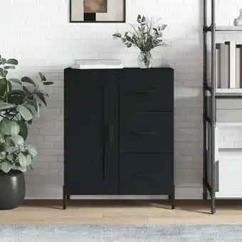 ManoMano Sideboard Kommode für Wohnzimmer - Schrank Anrichte Schwarz 69,5x34x90 cm Holzwerkstoff -FV58339 - Schwarz Angebot