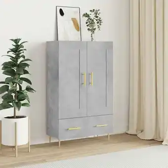 ManoMano Maisonchic - Highboard, Sideboard, Kommode, Beistellschrank, Anrichte für Wohnzimmer Betongrau 69,5x31x115 cm Holzwerkstoff L Angebot