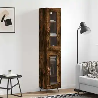 ManoMano Maisonchic - Highboard,Kommode,Sideboard,Vitrine Räuchereiche 34,5x34x180 cm Holzwerkstoff VMEC384430 Angebot