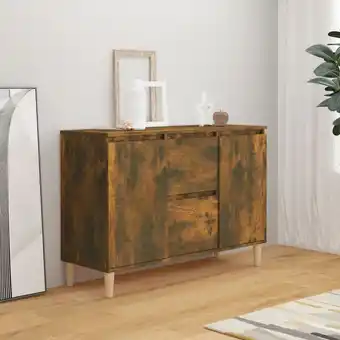 ManoMano Sideboard, Kommode, Küchenschrank, Beistellschrank, Anrichte für Wohnzimmer Räuchereiche 103,5x35x70 cm Holzwerkstoff LLLA211 Angebot