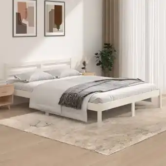 ManoMano Maisonchic - Massivholzbett Doppelbett Bett für Schlafzimmer Kiefer 150x200 cm Weiß 5FT King Size DE30603 - Weiß Angebot