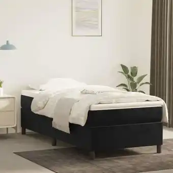 ManoMano Maisonchic - Boxspringbett Einzelbett Bett für Schlafzimmer Schwarz 90x190 cm Samt DE60918 - Schwarz Angebot