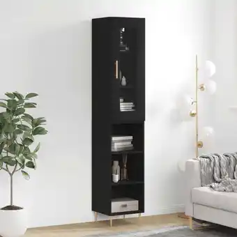 ManoMano Sideboard Highboard für Wohnzimmer - Schrank Kommode Anrichte Schwarz 34,5x34x180 cm Holzwerkstoff -FV41789 - Schwarz Angebot