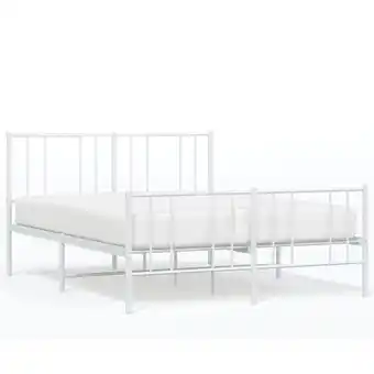 ManoMano Maisonchic - Bettgestell mit Kopf- und Fußteil, Schlafzimmerbett/Doppelbett, Erwachsenenbett Metall Weiß 140x200 cm XTJTE5319 Angebot