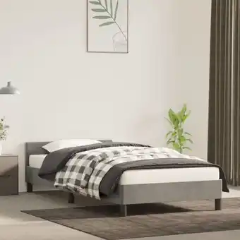 ManoMano Bettgestell mit Kopfteil, Schlafzimmerbett, Erwachsenenbett Hellgrau 80x200 cm Samt XTJTE284662 Maisonchic Angebot