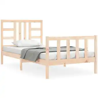 ManoMano Bettgestell mit Kopfteil, Schlafzimmerbett, Erwachsenenbett 90x190 cm Massivholz XTJTE623880 MaisonChic Angebot