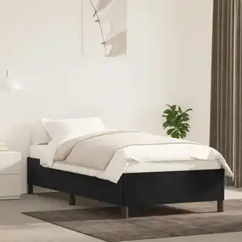 ManoMano Bettgestell Einzelbett Bett für Schlafzimmer Schwarz 100x200 cm Samt DE47186 - Schwarz Angebot