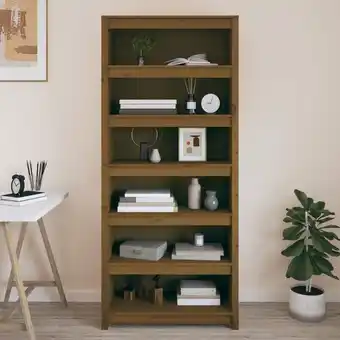 ManoMano Bücherregal, Standregal, Aufbewahrungsregal, Bücherschrank Honigbraun 80x35x183 cm Massivholz Kiefer OQN12327 MaisonChic Angebot