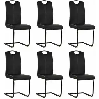 ManoMano Küchenstühle,Essstühle moderne,Freischwinger 6 Stk. Schwarz Kunstleder -46814 - Schwarz Angebot