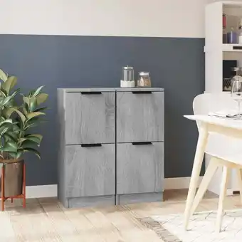 ManoMano Bonnevie - 2 Stk.Sideboards Kommoden für das Wohnzimmer - Schränke Anrichten Grau Sonoma 30x30x70 cm Holzwerkstoff -FV12864 - Angebot