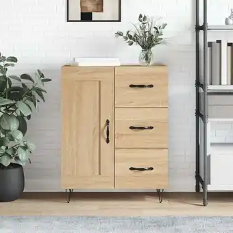 ManoMano Sideboard 69,5x34x90 cm - Kommode für Wohnzimmer - Schrank Anrichte Sonoma-Eiche Holzwerkstoff -FV35494 - Braun Angebot