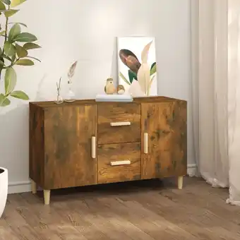 ManoMano Sideboard Sideboard Kommode Küchenschrank Aufbewahrungsschrank Räuchereiche 100x36x60 cm Holzwerkstoff NNDG7316 Maisonchic Angebot