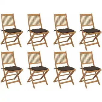 ManoMano Maisonchic - 8er Set Gartenstühle Gartensessel Klappbare mit Kissen Stühle für Garten Terrasse Balkon Massivholz Akazie DE418 Angebot