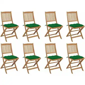 ManoMano Maisonchic - 8er Set Gartenstühle Gartensessel Klappbare mit Kissen Stühle für Garten Terrasse Balkon Massivholz Akazie DE526 Angebot