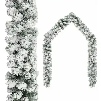 ManoMano Maisonchic - Weihnachtsgirlande,Weihnachtskranz,Weihnachtsdekoration mit Schnee Grün 10 m pvc CIW43439 Angebot