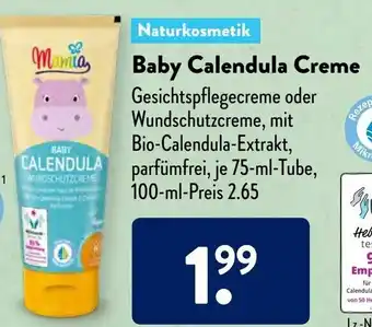 Aldi Süd Baby Calendula Creme 75ml Angebot