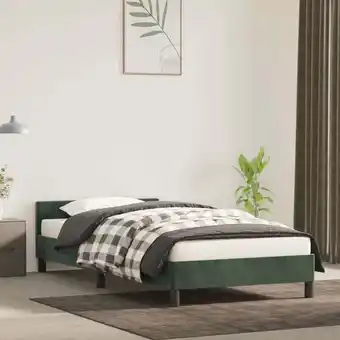 ManoMano Maisonchic - Bettgestell mit Kopfteil, Schlafzimmerbett, Erwachsenenbett Dunkelgrün 90x200 cm Samt XTJTE560105 Angebot