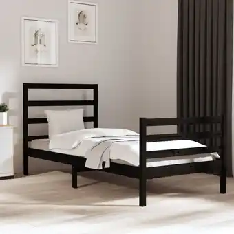 ManoMano Maisonchic - Massivholzbett, Einzelbett, Bettrahmen, Schlafzimmerbett Schwarz Kiefer 90x200 cm LLLA849319 Angebot