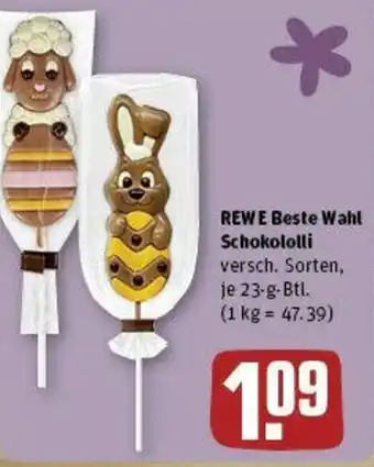 REWE REWE Beste Wahl Schokololli 23 g Btl. Angebot