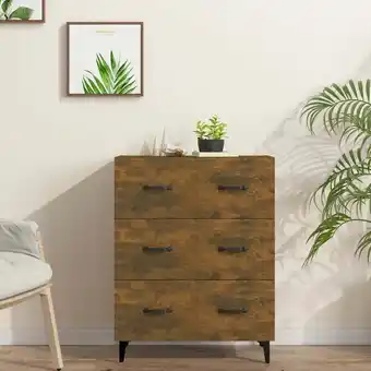 ManoMano Sideboard Anrichte,Beistellschrank fuer Flur,Kueche,Kommode Räuchereiche 69,5x34x90 cm Holzwerkstoff Maisonchic 85010 - Braun Angebot