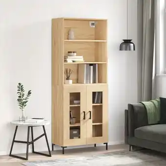 ManoMano Highboard, Sideboard, Kommode, Beistellschrank, Anrichte für Wohnzimmer Sonoma-Eiche 69,5x34x180 cm Holzwerkstoff LLLA613703  Angebot