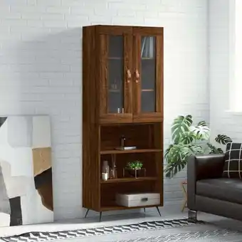 ManoMano Sideboard Highboard für Wohnzimmer - Schrank Kommode Anrichte Braun Eichen-Optik 69,5x34x180 cm Holzwerkstoff -FV79432 - Brau Angebot