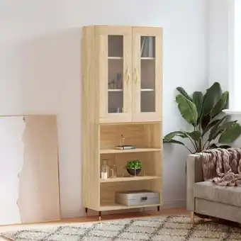 ManoMano Maisonchic - Highboard, Kommode, Sideboard, Beistellschrank, Anrichte für Wohnzimmer Sonoma-Eiche 69,5x34x180 cm Holzwerkstof Angebot