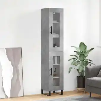 ManoMano Sideboard 34,5x34x180 cm,Highboard für Wohnzimmer - Schrank Kommode Anrichte Betongrau Holzwerkstoff -FV49381 - Grau Angebot