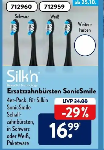 Aldi Süd Silk'n Ersatzzahnbürsten SonicSmile Angebot